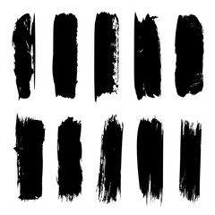 Set of brush stoke on white background