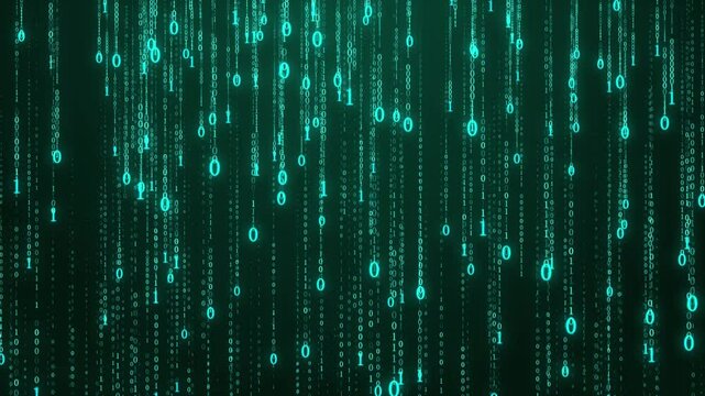 Binary data flow 01 particle whereabouts