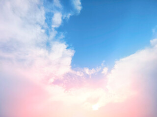 Obraz premium Landscape sunrise sky and white clouds background.