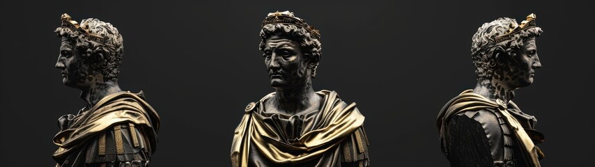 Obraz premium Antique statues of ancient roman emperors