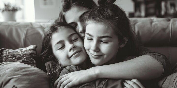 Two friends embracing in a tender moment