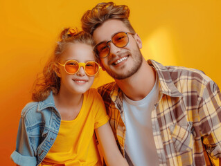 Obraz premium A father-daughter moment captured in a photo shoot