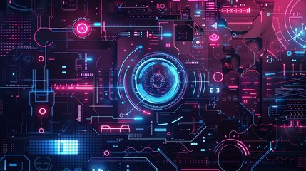 futuristic ui hologram background design