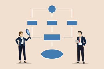 Business strategy, workflow diagram, business procedure plan, strategy to implement concept, business team drawing workflow process.