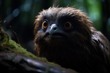 Naklejka premium Curious primate with large eyes and furry face