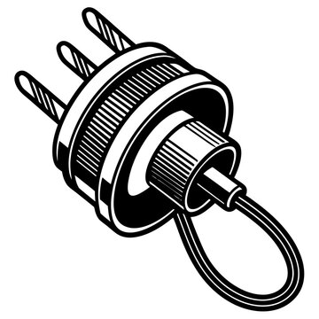 black and white electrical plug clip art preview
