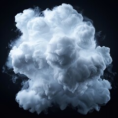 Fototapeta premium Dramatic cloud of white smoke against a dark background