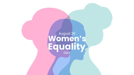Women's Equality Day banner design with woman silhouette. Vector illustration