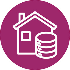 Data House Vector Line White Circles Multicolors