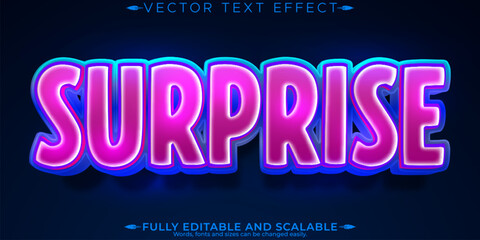 Surprise Cartoon text effect, editable comic and bold customizable font style.