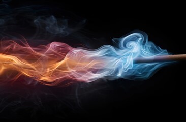 Obraz premium Colorful smoke swirls against a dark background