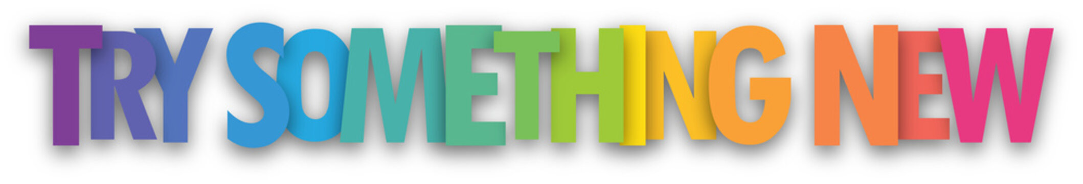 Naklejki TRY SOMETHING NEW colorful typography banner on transparent background