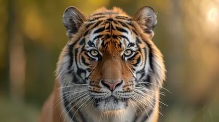 Powerful tiger with intense eyes
