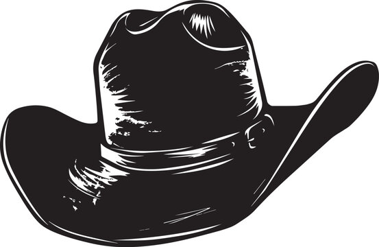 recommend clip art: cowboy hat silhouette vector black on white background