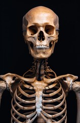 Detailed human skull and skeletal structure