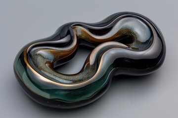 Fototapeta premium Vibrant abstract glass sculpture with swirling patterns