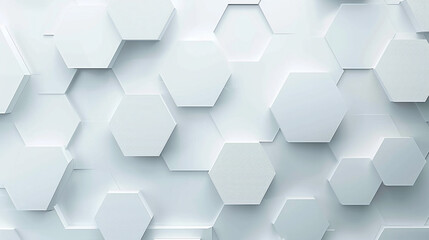 Abstract hexagon white 3D Futuristic background. 