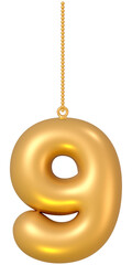 Number 9 balloon and ornament
