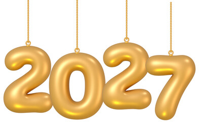 Number 2027 balloon and ornament