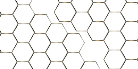 Abstract white 3d hexagon creative grid honeycomb structure mosaic pattern background. luxury minimal technology network abstraction tech digital tile vector wall banner surface polygon background.