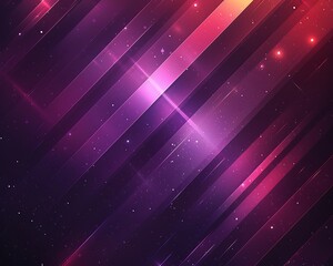 Vector design of a dark geometric pattern with a purple background and glowing diagonal lines, ideal for posters.