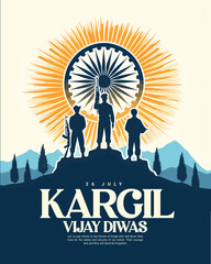 Kargil Vijay Diwas 26th July India Celebration Social Media Post Template Banner