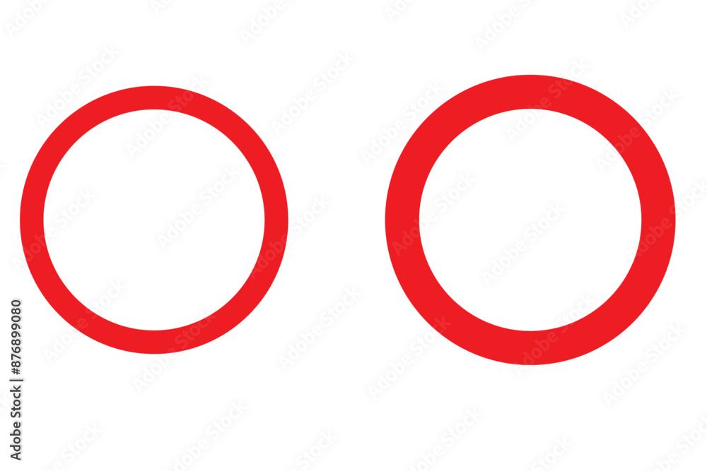 Poster set of bubbles or circle set isolated on a transparent background. set of hand drawn red circles and