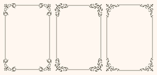 Set of Decorative vintage frames and borders set