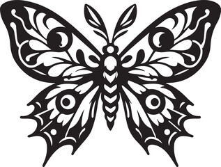vector design of a silhouette butterfly