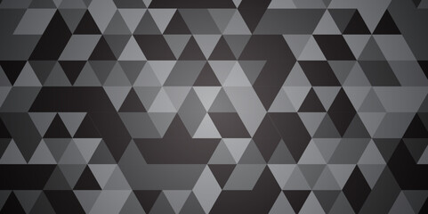 Triangle shape retro wall grid pattern geometric ornament tile vector square element. Abstract geometric black and gray background seamless mosaic and low polygon triangle texture wallpaper.