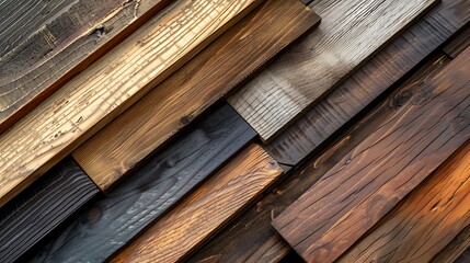 Various wooden flooring samples arranged neatly, demonstrating different textures and colors of assorted wooden floor types.