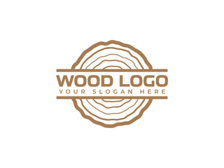 wood logo vector illustration. wood carpentry logo template