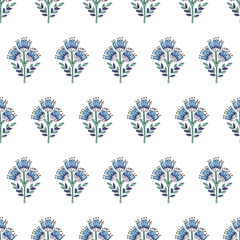 FLORAL BLOCK ALL OVER PRINT SEAMLESS PATTERN VECTOR ILLUSTRATION