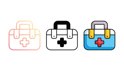 first aid box icon design with white background stock illustration