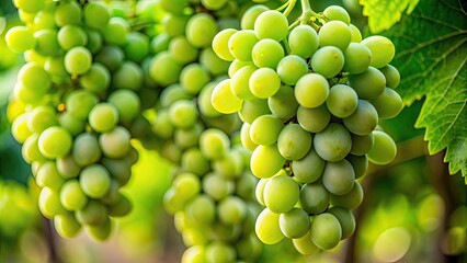 Close-up of a bunch of unripe green grapes, fruit, agriculture, harvest, vineyard, farming, agriculture, organic, fresh, healthy, food