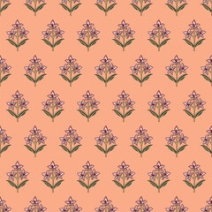 FLORAL BLOCK ALL OVER PRINT SEAMLESS PATTERN VECTOR ILLUSTRATION