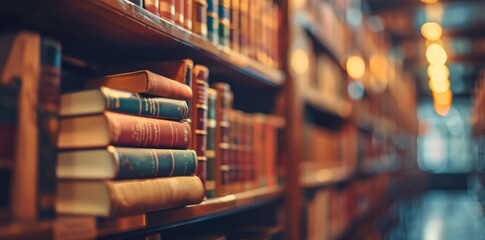 large bookshelves in a bookstore with books in colorful rainbow covers, a corridor in a library full of books, knowledge in textbooks