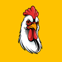 chicken logo mascot character, chicken mascot, chicken cartoon illustration
