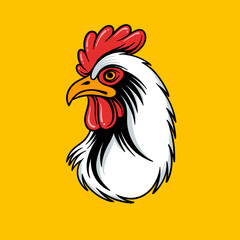 chicken logo mascot character, chicken mascot, chicken cartoon illustration