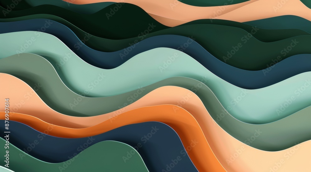 Poster abstract background vibrant layers color texture 3d papercut background banner. vivid symphony abstr