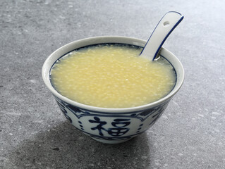 A bowl of nutritious breakfast millet porridge