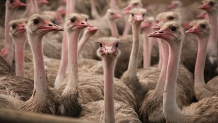 A group of a bunch of birds standing next to each other, AI