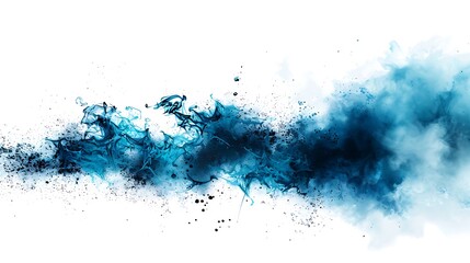 Obraz premium Cool watercolor shades of blue and teal, designed to convey tranquility and energy for sport-related visuals. Transparent background. copy space for text, focus cover all aspects, deep depth of