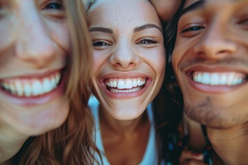 Fototapeta premium close up of wide white hollywood smile ,healthy teeth