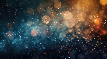 Fototapeta premium Sparkles. Abstract Blue Fire Sparkles in a Cosmic Dark Bokeh Background