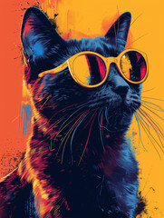 russian cat with glasses