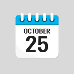Icon page calendar day - 25 October