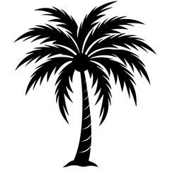 Obraz premium palm tree black silhouette art illustration