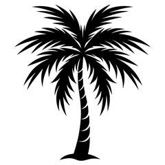palm tree black silhouette art illustration