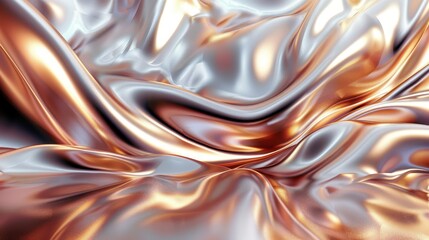 Obraz premium A mesmerizing display of golden and silver waves creating an abstract fabric-like pattern, adding a touch of elegance and glamour that offers a luxurious visual experience.